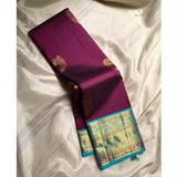Wine silk printed saree with unstitched blouse (5.5mtr), high-quality luxury Indian women's wear