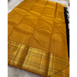 Black silk printed saree with unstitched blouse (5.5mtr) - elegant silken attire for Indian women