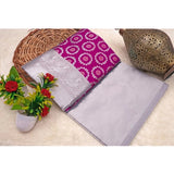Soft pink lichi silk printed saree with unstitched blouse (5.5mtr)