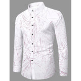 Pink PollyCotton men's casual full sleeve textured collar shirt with contrasting details
