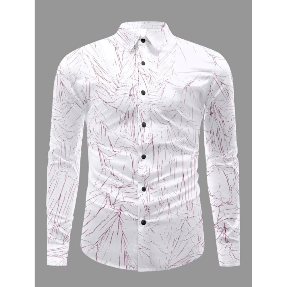 Pink PollyCotton men's casual textured full sleeve collar shirt on hanger