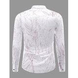 Pink PollyCotton men's casual full sleeve collar shirt with textured pattern