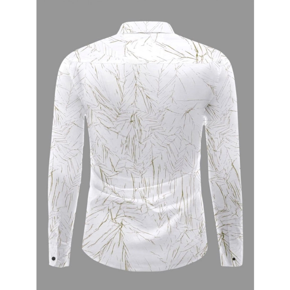 Green PollyCotton men's casual textured full sleeve collar shirt on hanger