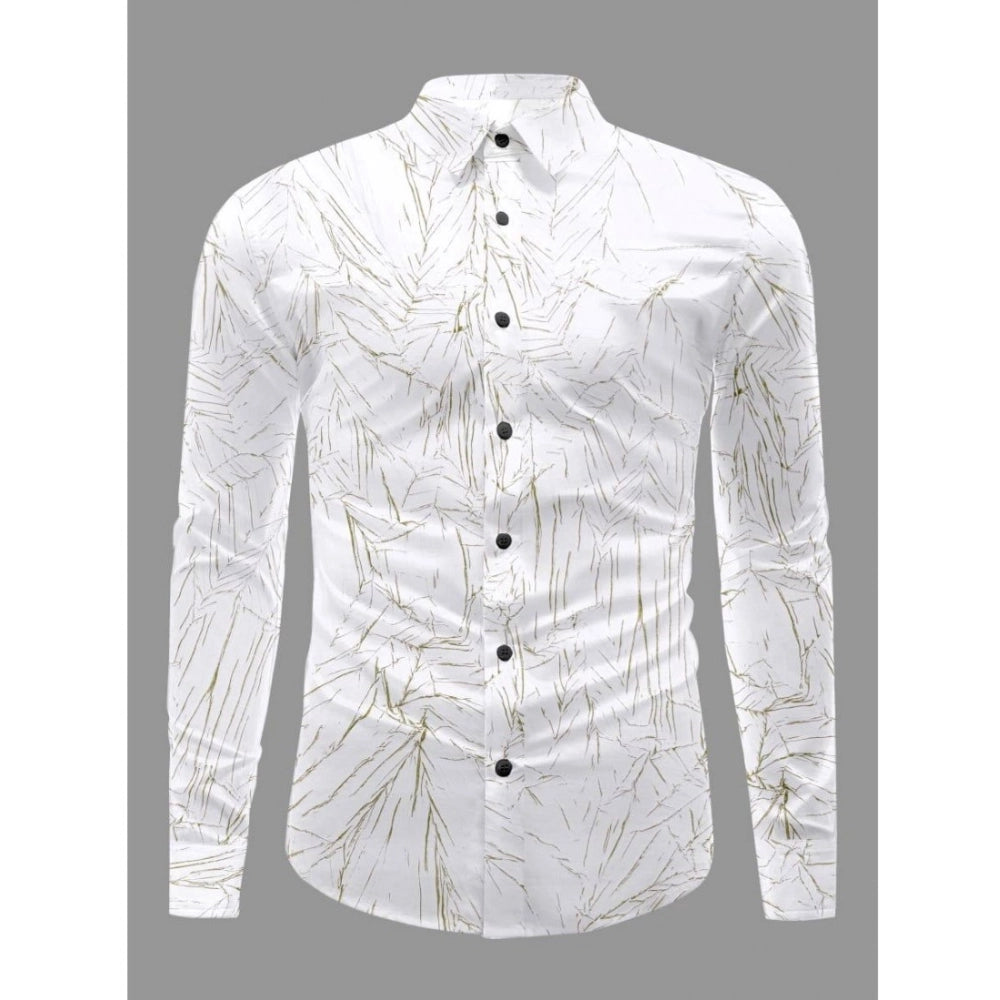 Green PollyCotton men's casual textured full sleeve collar shirt on hanger