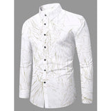 Green PollyCotton men's casual textured full sleeve collar shirt