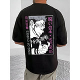 Black cotton blend men's printed round neck half sleeve t-shirt - casual wear with vibrant graphics
