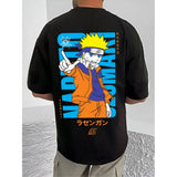 Black cotton blend men's casual printed round neck half sleeve t-shirt