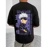 Black cotton blend men's casual t-shirt with printed design, half sleeve style