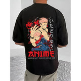 Black cotton blend men's casual printed round neck half sleeve t-shirt with vibrant design