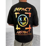 Black cotton blend men's casual printed round neck half sleeve t-shirt with vibrant graphics