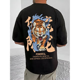 Black cotton blend men's casual printed round neck half sleeve t-shirt - clothing accessory for stylish attire