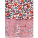 Multicolor polyester crepe printed sleeveless round neck dress for girls, vibrant pattern on display