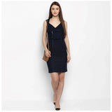 Women's sleeveless denim dress, blue