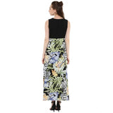 Multicolored rayon floral sleeveless dress