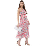 Women's polyester crepe one shoulder dress