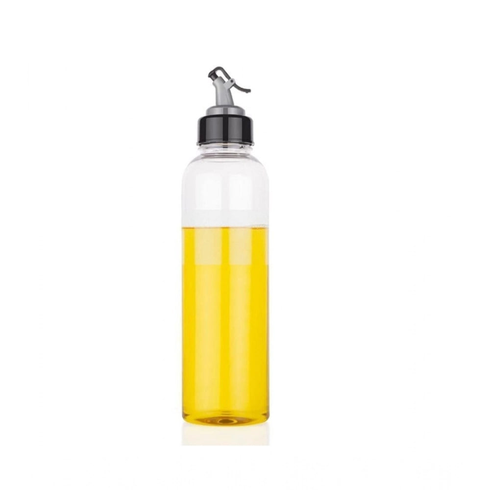 Assorted plastic wide-neck oil dispenser, prevents leaks for easy kitchen use