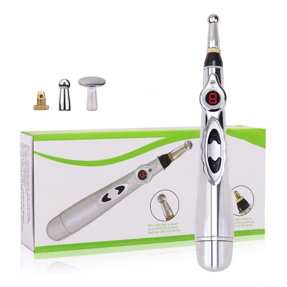 Metal electronic pain relief pen for acupuncture, assorted colors. Painless stimulation, no needles