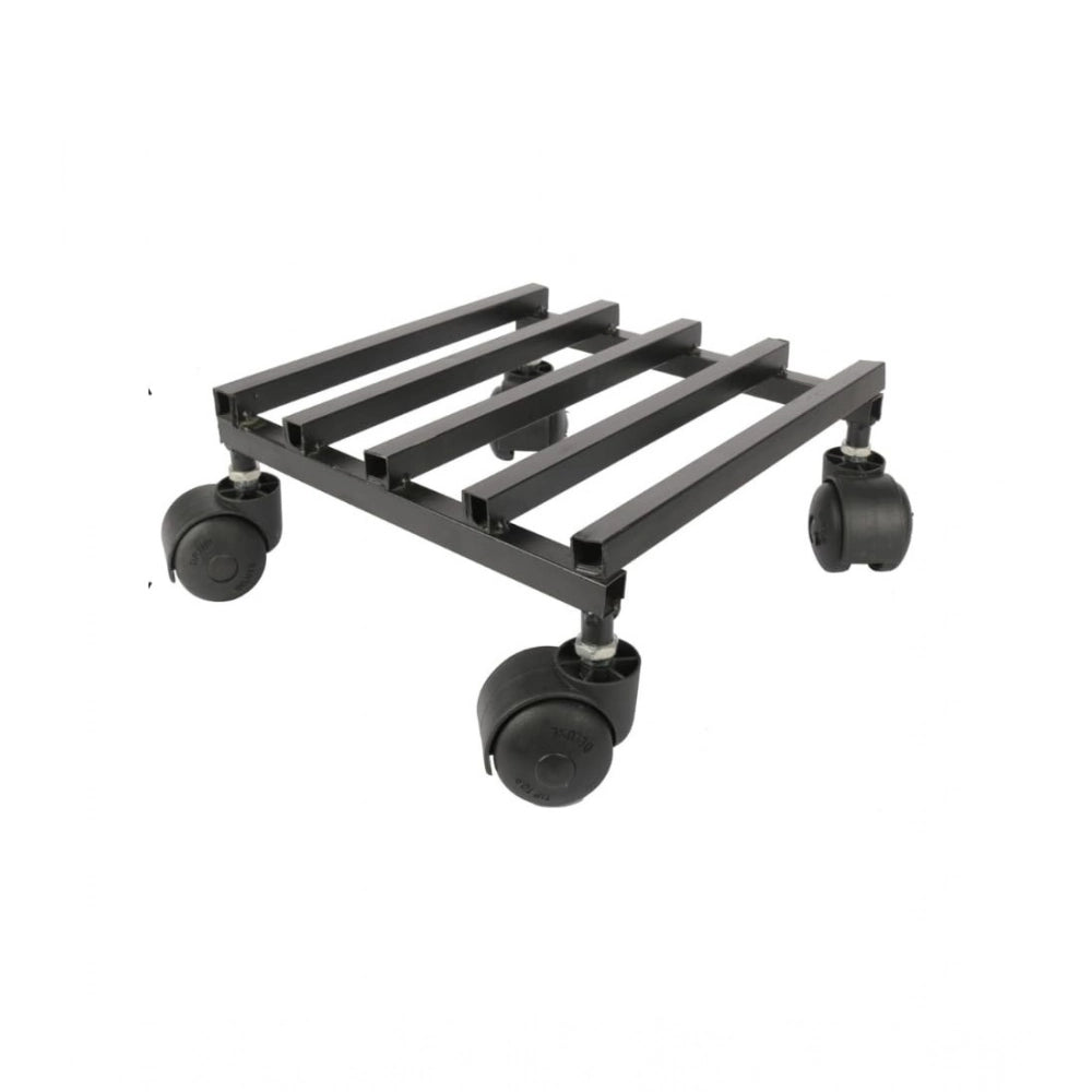 Assorted iron square planter stand with wheel base, modern and elegant pot holder for indoor or outdoor gardening