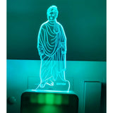 Green neon light Vivekananda statue night lamp