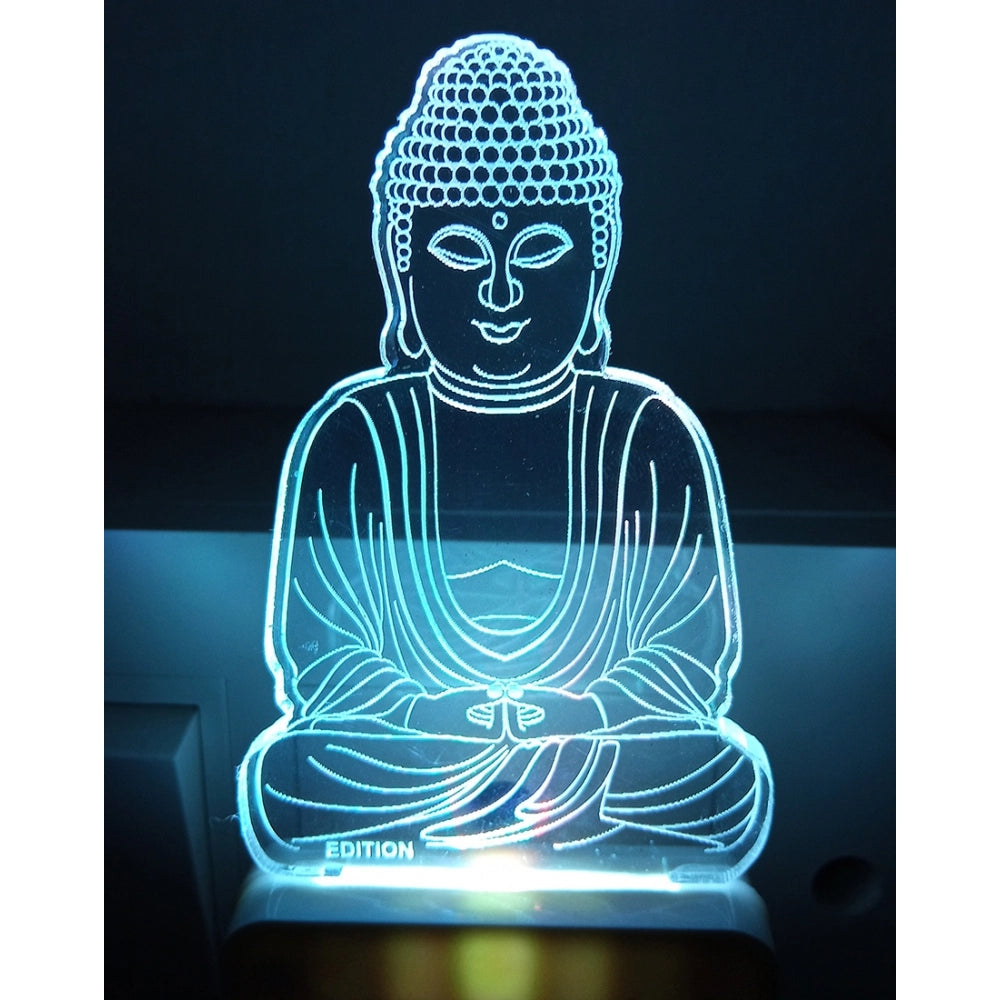 Black and white Gautam Buddha AC adapter night lamp