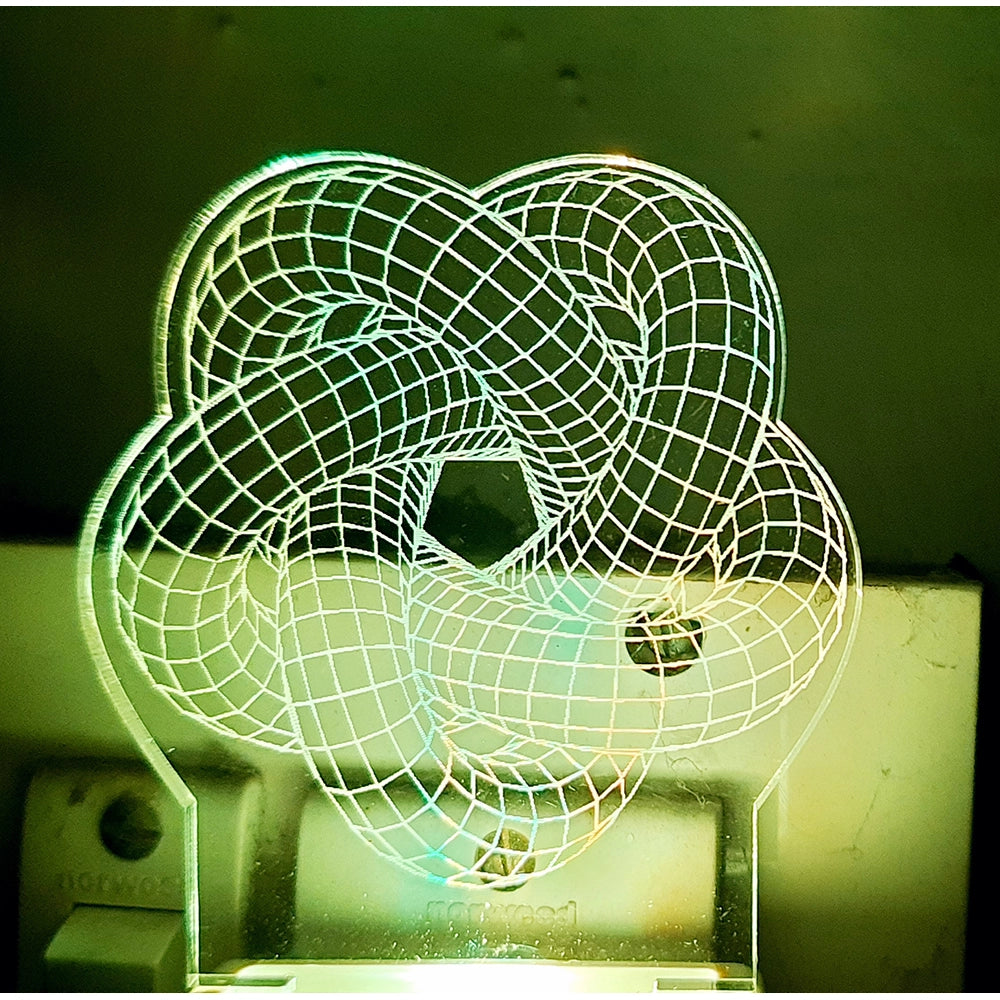 Laser cut star design for night lamp, LED light illuminates intricate patterns