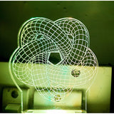 Laser cut star design for night lamp, LED light illuminates intricate patterns