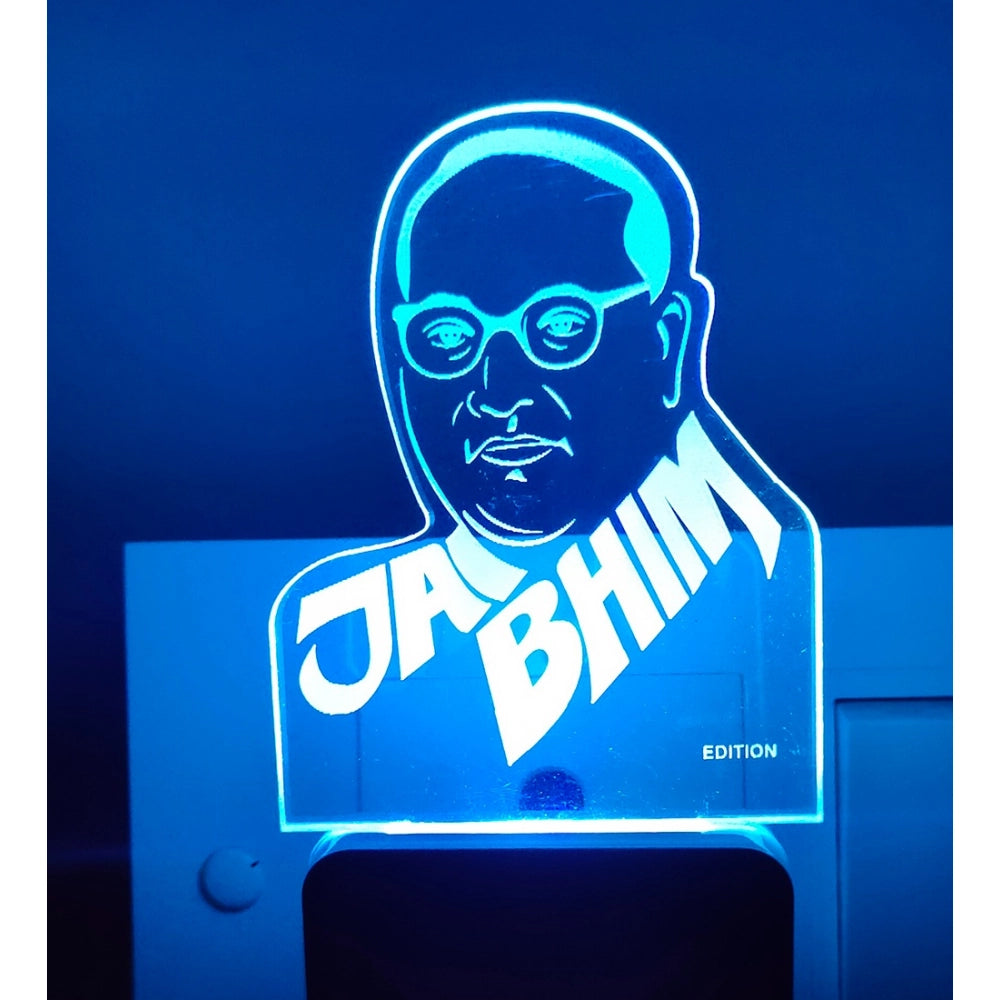 Black and white illuminated Dr Ambedkar AC ad adapter night lamp