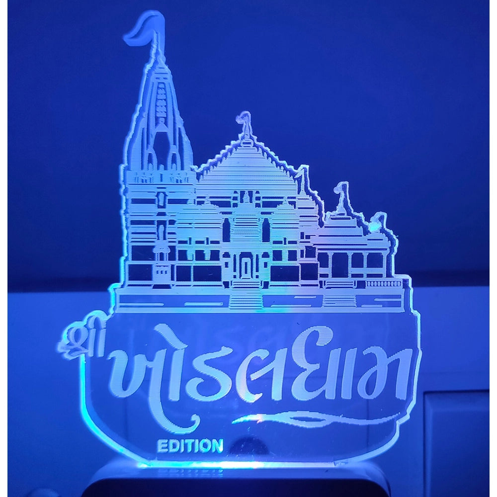 Color: Blue, White. Material: Metal, Glass. Product type: Buddha temple night lamp with AC adapter