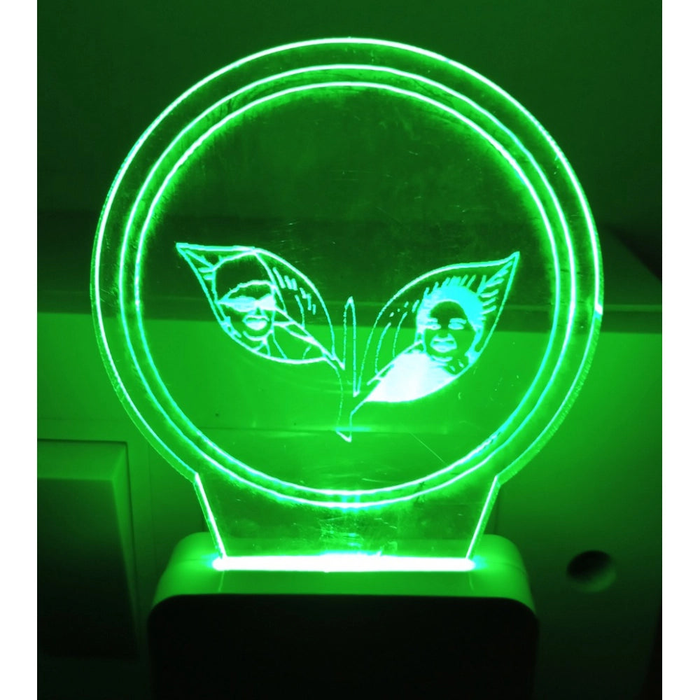 Green acrylic night lamp with alien design