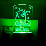 Ganesh night lamp, religious decor, ac adapter power light