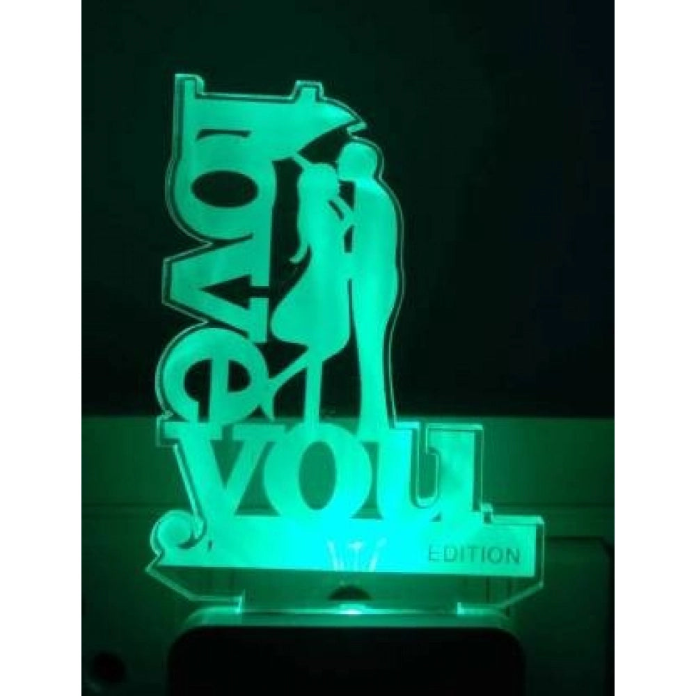 Light blue illuminated ac adapter night lamp, couple