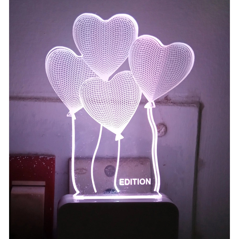 Neon, heart balloon sculpture, night lamp