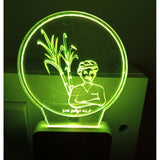 Night lamp with green neon glowing person, AC power adapter design