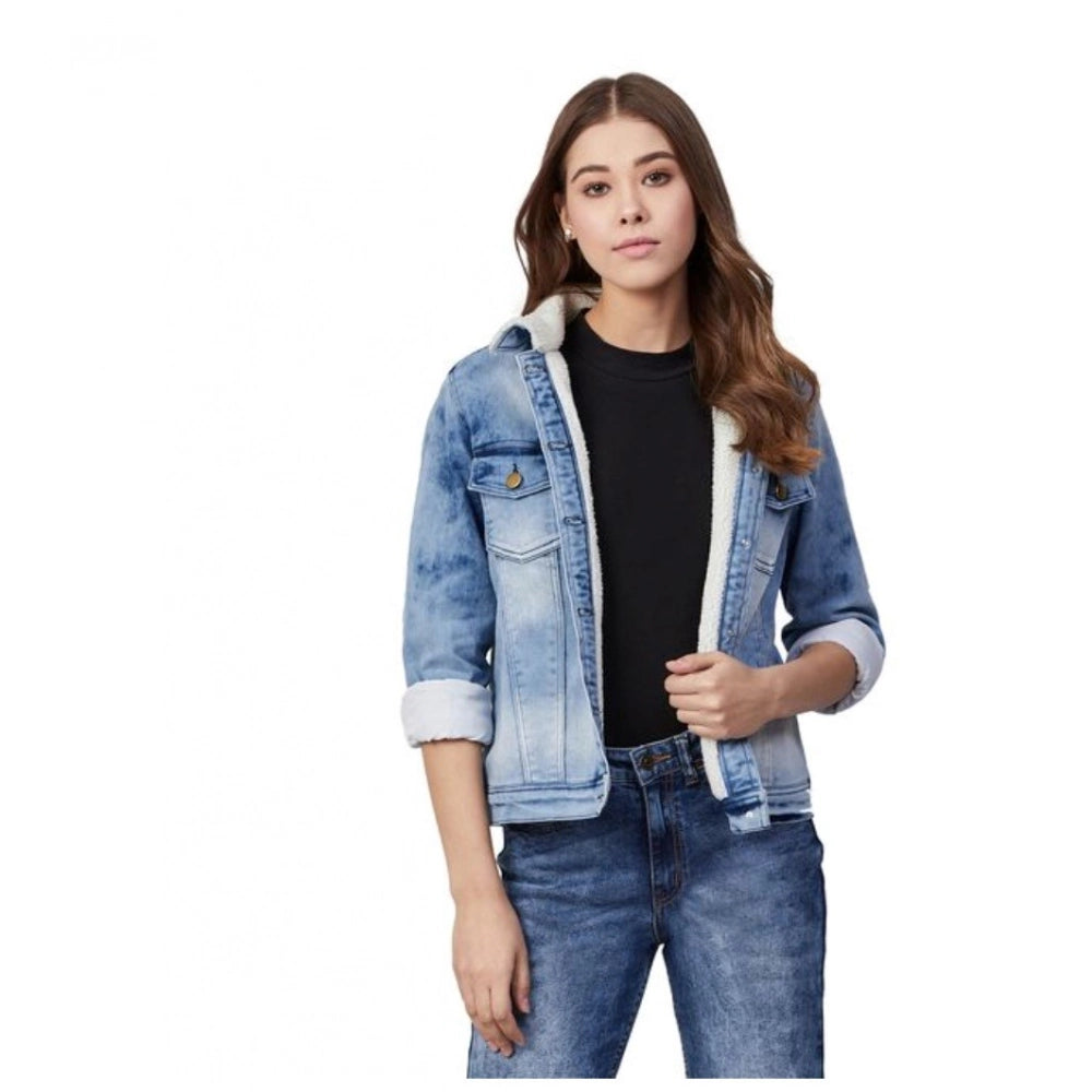 Women's long sleeve denim jacket, blue