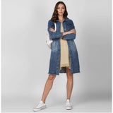 Denim wash long sleeve women's jacket