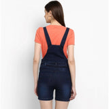Women's denim style dungarees shorts, blue