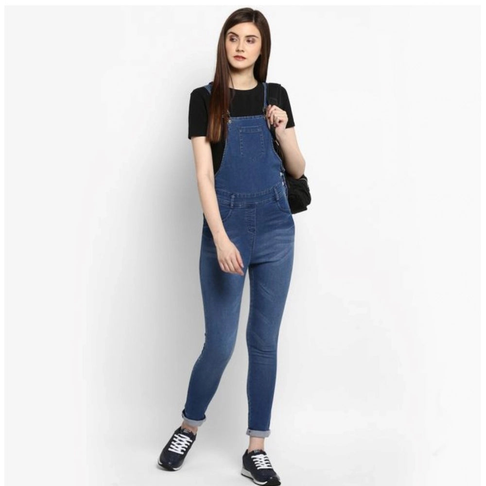 Women's blue denim jumpsuit