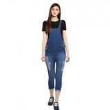 Women's denim dungaree pant in blue