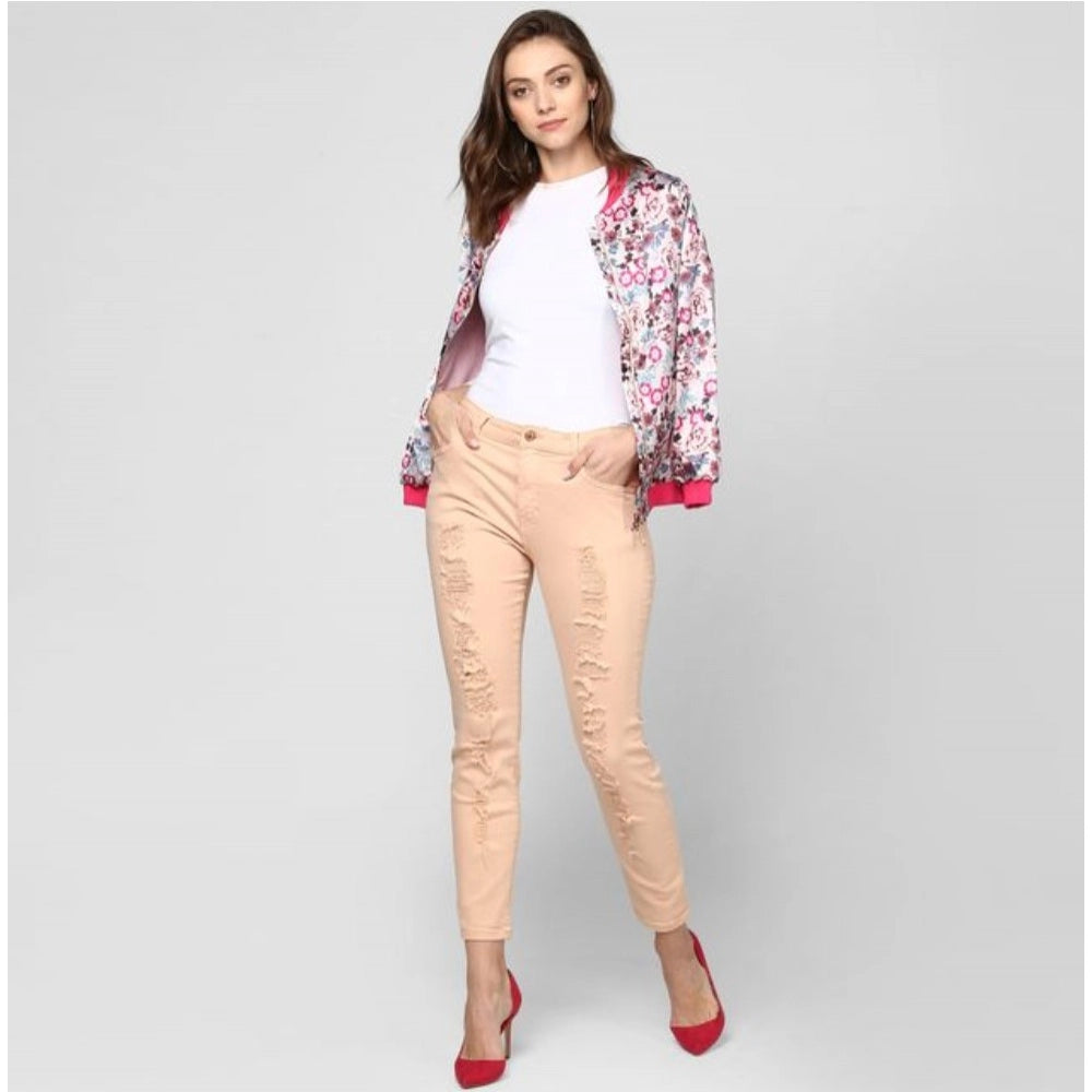 Women's satin floral 3/4 sleeve jacket, multicolor