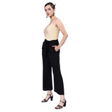 Gold and black women's polyester embellished sleeveless jumpsuit