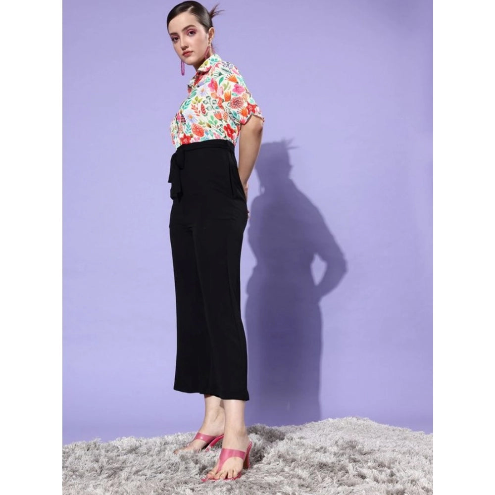 Women's multicolored 3/4 sleeve jumpsuit