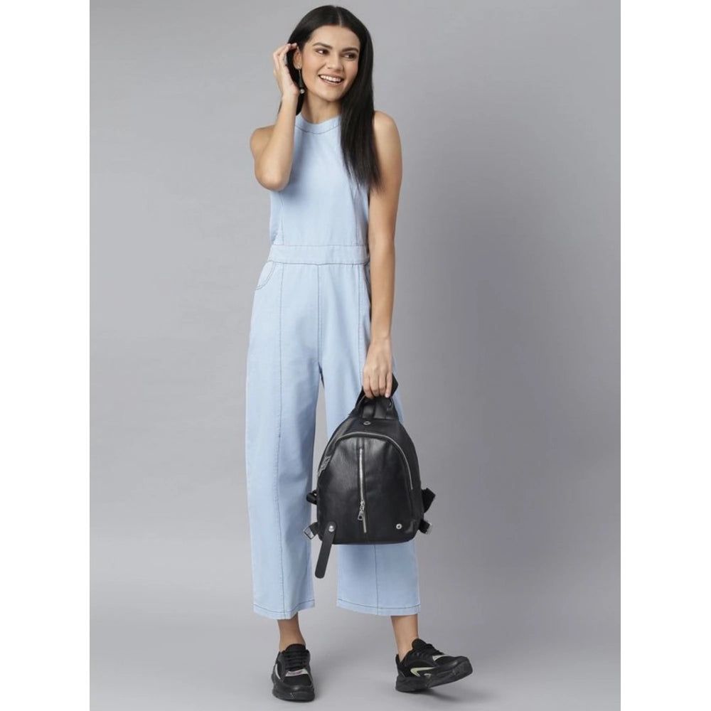 Denim jumpsuit, women's self design, blue