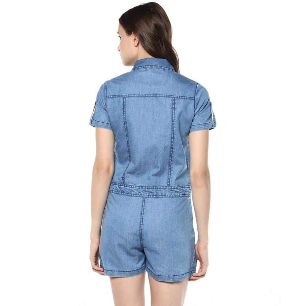 Blue denim women's jumpsuit