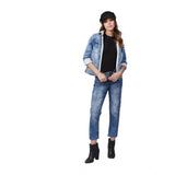 Women's long sleeve blue denim jacket