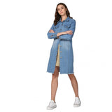 Blue denim long sleeve jacket