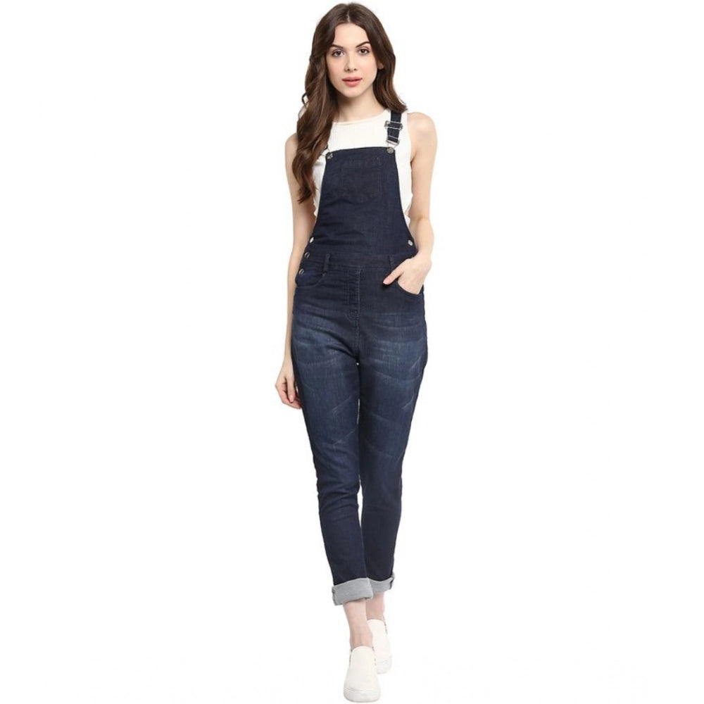 Denim dungaree pant blue women's fashionable outfit