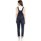 Blue denim dungaree pant, overalls style, front closure