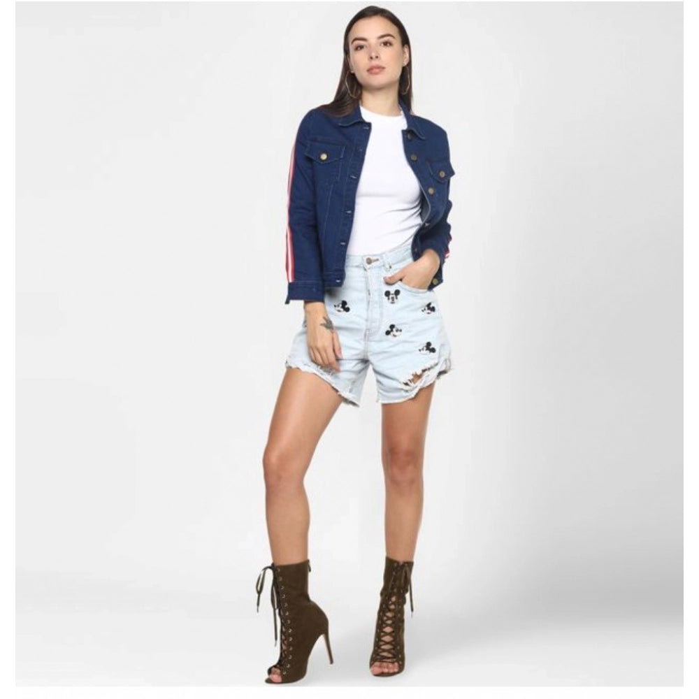Women's denim jacket with long sleeves