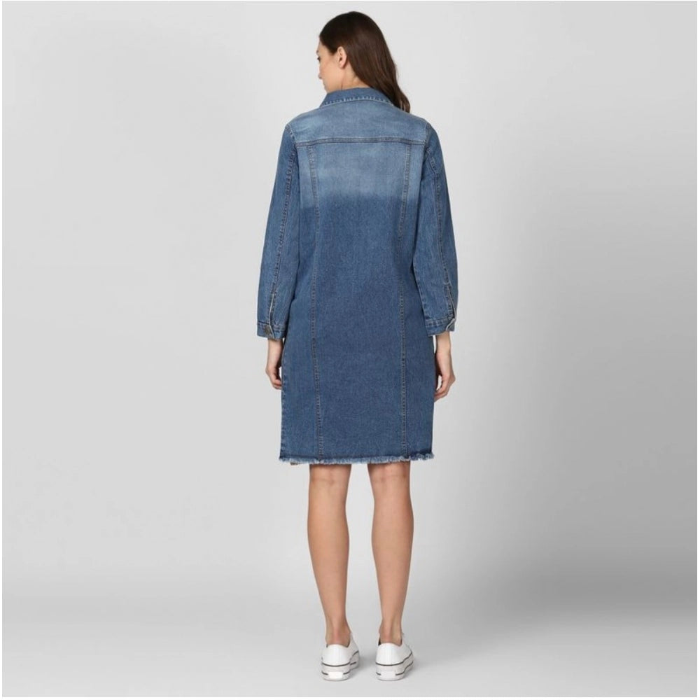 Women's long sleeve denim jacket, blue