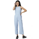 Blue denim jumpsuit women's fashion